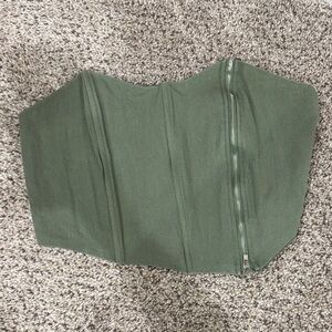 Forever 21 Olive Green Strapless Corset Crop Top